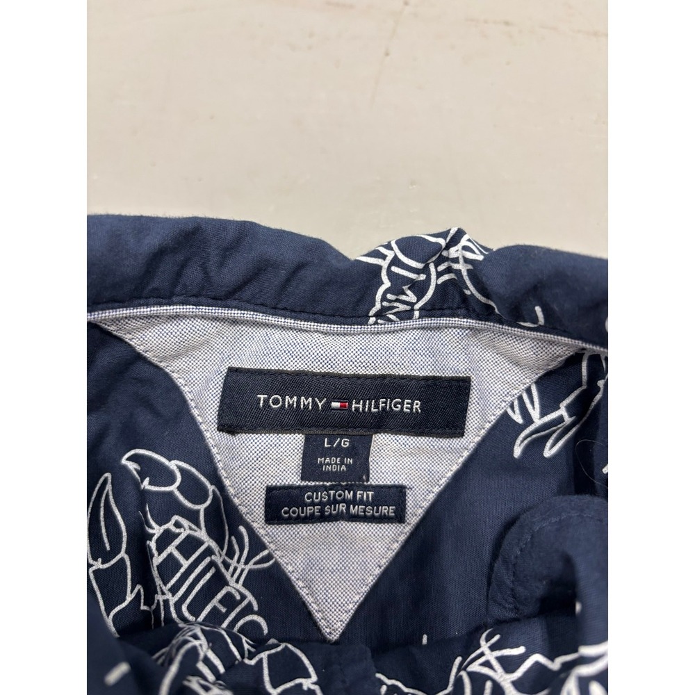 Tommy Hilfiger All Over Print Lobster Short Sleeve Shirt Mens L - Picture 3 of 6
